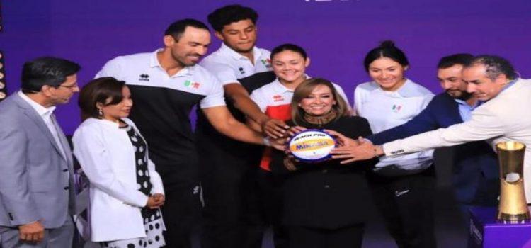 Lorena Cuéllar presidió sorteo del mundial de voleibol de playa Tlaxcala 2023