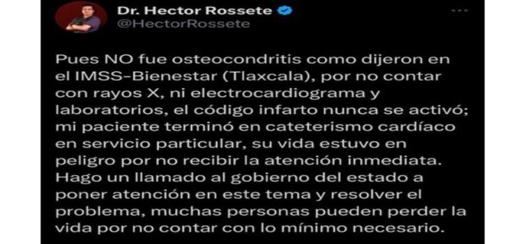 Médico denuncia otra negligencia médica en el IMSS-Bienestar Tlaxcala