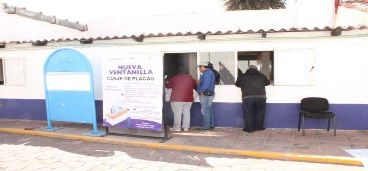 Movilidad Tlaxcala implementa ventanilla para canje de placas