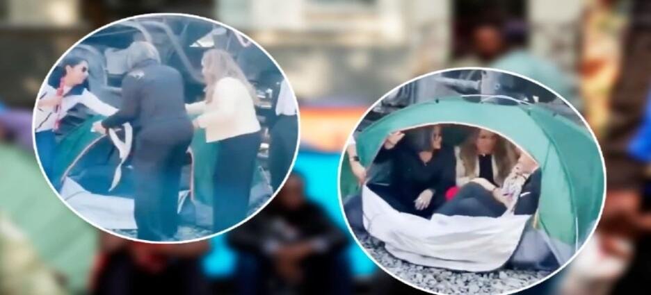 Captan a presidenta de DH de Tlaxcala entrando a casa de campaña de migrantes