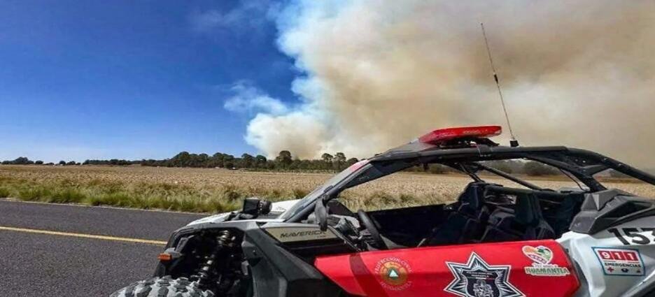 Huamantla inicia brigadas para combatir incendio en el cerro “Quimicho”
