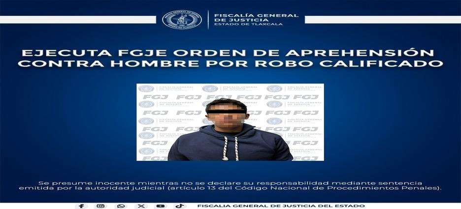 Cae sujeto por robo en Tlaxcala