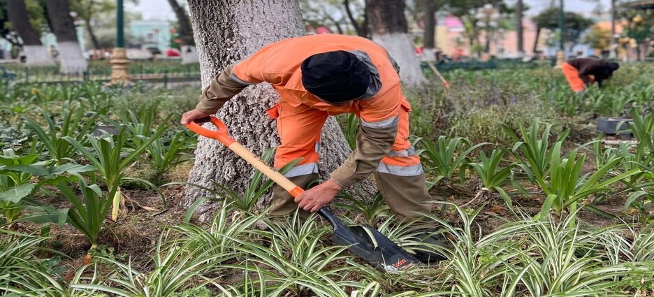 Ayuntamiento de Tlaxcala realiza embellecimiento de calles a marchas formadas
