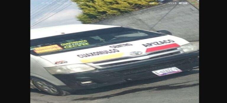 Registran violento asalto a transporte público en Cuaxomulco