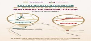 Ayuntamiento de Tlaxcala informa que habilitará un solo sentido en el Bulevar del Maestro