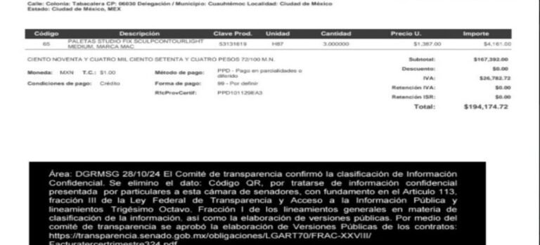 Investigan a empresa de Tlaxcala que surtió 200 mil pesos en cosméticos al Senado