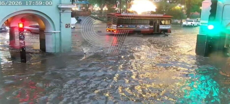 Lluvia con granizo provoca inundaciones en Tlaxcala